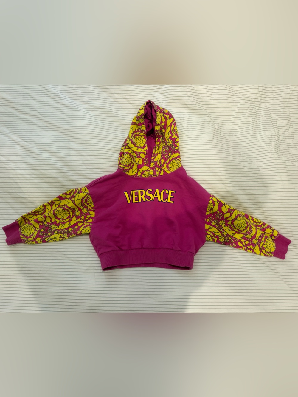 Versace Kids Hot Pink & Yellow Baroque Joggers